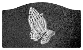 DASHELL-516-SL-SH-BK Silver Praying Hands Shimmer Black Background